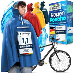 Nextcover Regenponcho Fiets voor Dames en Heren | Regencape met AquaShield 2.0 Technologie,
