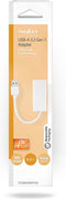 Nedis USB-netwerkadapter - USB 3.2 Gen 1 - 1 Gbps - USB-A Male - RJ45 Female - 0.20 m - Rond - Vernikkeld - Koper - Wit - Doos