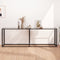 vidaXL - Wandtafel - 220x35x75,5 - cm - gehard - glas - transparant