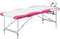 vidaXL - Massagetafel - inklapbaar - 2 - zones - aluminium - wit - en - roze