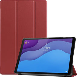 3-Vouw sleepcover hoes - Geschikt voor Lenovo Tab M10 HD Gen 2 (2e generatie) - Bordeaux Rood