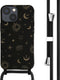 iMoshion Hoesje Geschikt voor iPhone 13 Mini Hoesje Met Koord - iMoshion Siliconen design hoesje met koord - Zwart / Sky Black