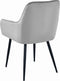 SOLDEN Stoel - Zilvergrijs Velvet, Metalen Poten, Stijlvol Ontwerp en Optimaal Zitcomfort voor Woonkamer, Slaapkamer, Eetkamer of Kantoor, Max. 120 kg
