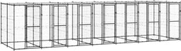 vidaXL - Hondenkennel - met - dak - 16,94 - m² - staal