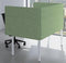Akoestisch bureauscherm Wolvilt breed 80CM hoog 53CM kleur wolvilt Geel WV09 kleur beugel Wit (RAL9010)