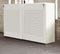 Akoestische schuifdeurkast breed 200cm diep 48cm hoogte 122cm bladkleur wit framekleur antraciet (ral 7016)