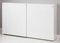 Akoestische schuifdeurkast breed 200CM diep 48CM hoogte 122CM bladkleur Halifax Eiken framekleur Licht grijs (Ral 7035)