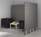 Akoestische wand Lucia breed 80CM hoog 160CM kleur lucia Rood P005 kleur beugel Wit (RAL9010)