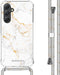 iMoshion Hoesje Geschikt voor Samsung Galaxy A54 (5G) Hoesje Met Koord - iMoshion Design Hoesje met Koord - Wit / White Marble