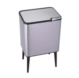 AKSA Home® Touch Bin Prullenbak – Vuilnisbak - Prullenbak afvalscheiding - Afvalscheidingprullenbakken - Afvalbak - 36L - Zilver