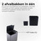 AKSA Home® Touch Bin Prullenbak – Vuilnisbak - Prullenbak afvalscheiding - Afvalscheidingprullenbakken - Afvalbak - 36L - Zilver