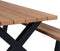 WOOOD Tablo Picknicktafel Met X-poot Buiten - Naturel - 75x206x145