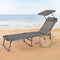 Aktive Opvouwbare Ligstoel Met Parasol 193 x 53 x 30 cm