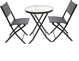 Aktive Set Terrastafel + 2 Stoelen Zilver D60 x H71 cm