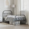 vidaXL - Bedframe - met - hoofd- - en - voeteneinde - metaal - zwart - 90x190 - cm