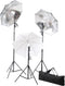 vidaXL - Fotostudioset - met - lampen, - paraplu's, - achtergrond - en - reflector