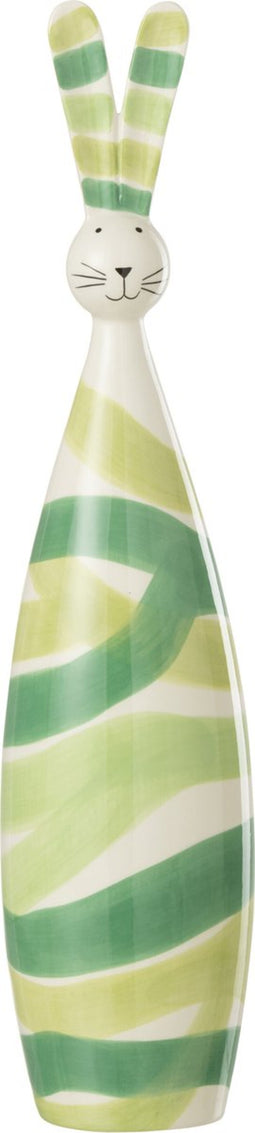 J-Line decoratie Konijn Lijnen Dolomiet - keramiek - groen - large - paasdecoratie