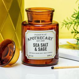 Paddywax Hardware Geurkaars – Sea Salt & Sage – Geurkaars in Glazen Apothekerspot