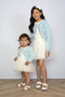 Le Chic SYMMI C212-7834 - Meisjes Jurk - Glimmend bovenlijfje - Maat 86