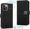 iMoshion Hoesje Geschikt voor iPhone 13 Pro Hoesje Met Pasjeshouder - iMoshion Luxe Canvas Bookcase - Zwart