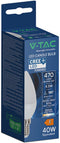V-TAC VT-1855 - LED-kaarslamp - CREE - E14 - 4,5 W - 470 lumen - 3000 K - Warm wit licht