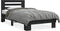 vidaXL - Bedframe - bewerkt - hout - en - metaal - zwart - 100x200 - cm