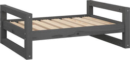 vidaXL - Hondenmand - 75,5x55,5x28 - cm - massief - grenenhout - grijs