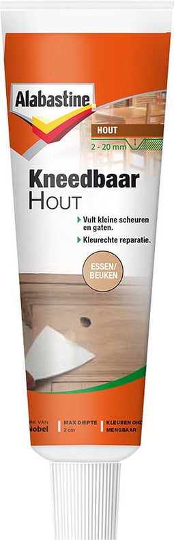 Alabastine Kneedbaar Hout Wit 75Gr