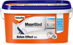 Alabastine Muurglad Beton effect structuurverf - Wit - 5 liter