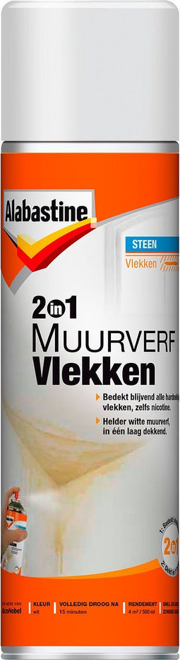 Alabastine Muurverf Spuitbus - Wit - 500 ml