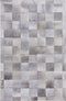 ALACAM - Patchwork vloerkleed - Lichtgrijs - 140 x 200 cm - Koeienhuid leer