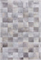 ALACAM - Patchwork vloerkleed - Lichtgrijs - 140 x 200 cm - Koeienhuid leer