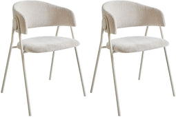 ALANSOM - Eetkamerstoel set van 2 - Beige - Stof