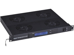 Alantec SA-F-1U-4-T2-C Ventilation panel with digital display 19" 1U, 4 fans, black