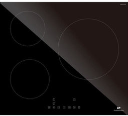 CONTINENTAL EDISON CETI3B28 inductiekookplaat 3 zones, 6600W - 3 boosters - 3 timers - zwart