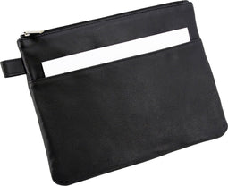 Alassio opbergetui - leer - zwart - 25 x 19 - JU-42232