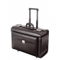 Alassio pilotenkoffer - SILVANA - leer - zwart - JU-92705