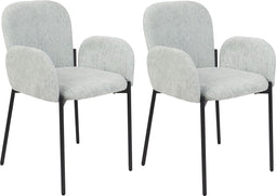 ALBEE - Eetkamerstoel set van 2 - Mintgroen - Polyester