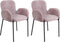 ALBEE - Eetkamerstoel set van 2 - Roze - Polyester
