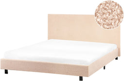 ALBI - Tweepersoonsbed - Beige - 140 x 200 cm - Bouclé