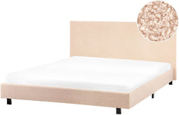 ALBI - Tweepersoonsbed - Beige - 160 x 200 cm - Bouclé