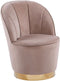 ALBY - Fauteuil - Beige - Fluweel