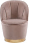 ALBY - Fauteuil - Beige - Fluweel