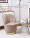 ALBY - Fauteuil - Beige - Fluweel