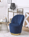 ALBY - Fauteuil - Blauw - Fluweel