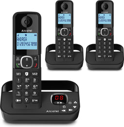 Alcatel F860 Trio set dect huistelefoon met nummerweergave antwoordapparaat en ongewenste beller blokkering - 3 handsets