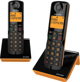 Alcatel S280 Duo: Nooit Meer een Gesprek Missen met Nummerherkenning en Twee Handsets (Zwart/Oranje)