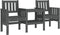 vidaXL - Tuinbank - met - tafel - 2-zits - massief - grenenhout - grijs