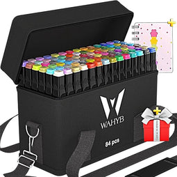 Alcohol Stiften Set - 87 Stuks - met Kleurboek, Tas en Cadeau – Voor Artiesten en Kinderen