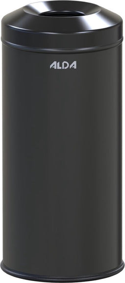 ALDA, Brandwerende prullenbak – 12L - 43xØ20 cm – zwart – afvalbak – vuilnisbak